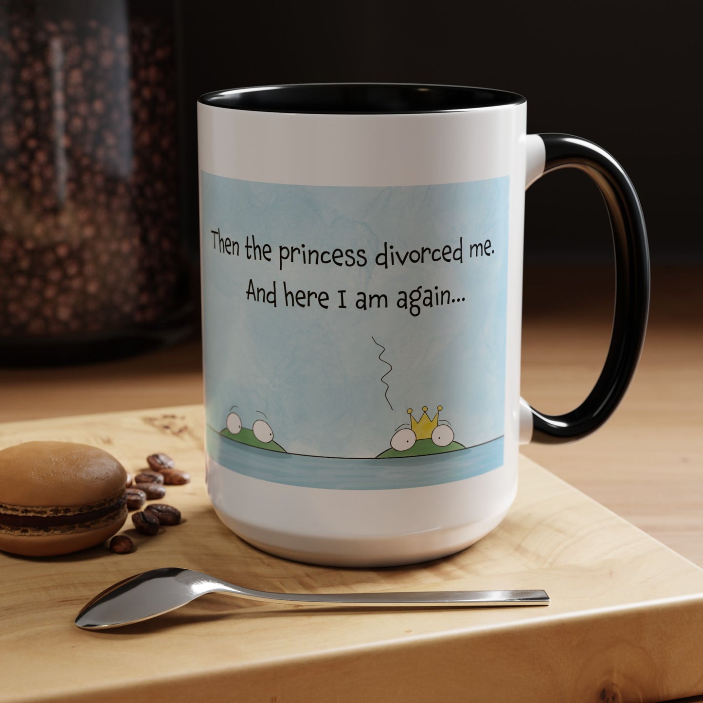 The Divorce The Frog Prince And The Princess Kiss Fairy Tale Cartoon Accent Mug 11oz