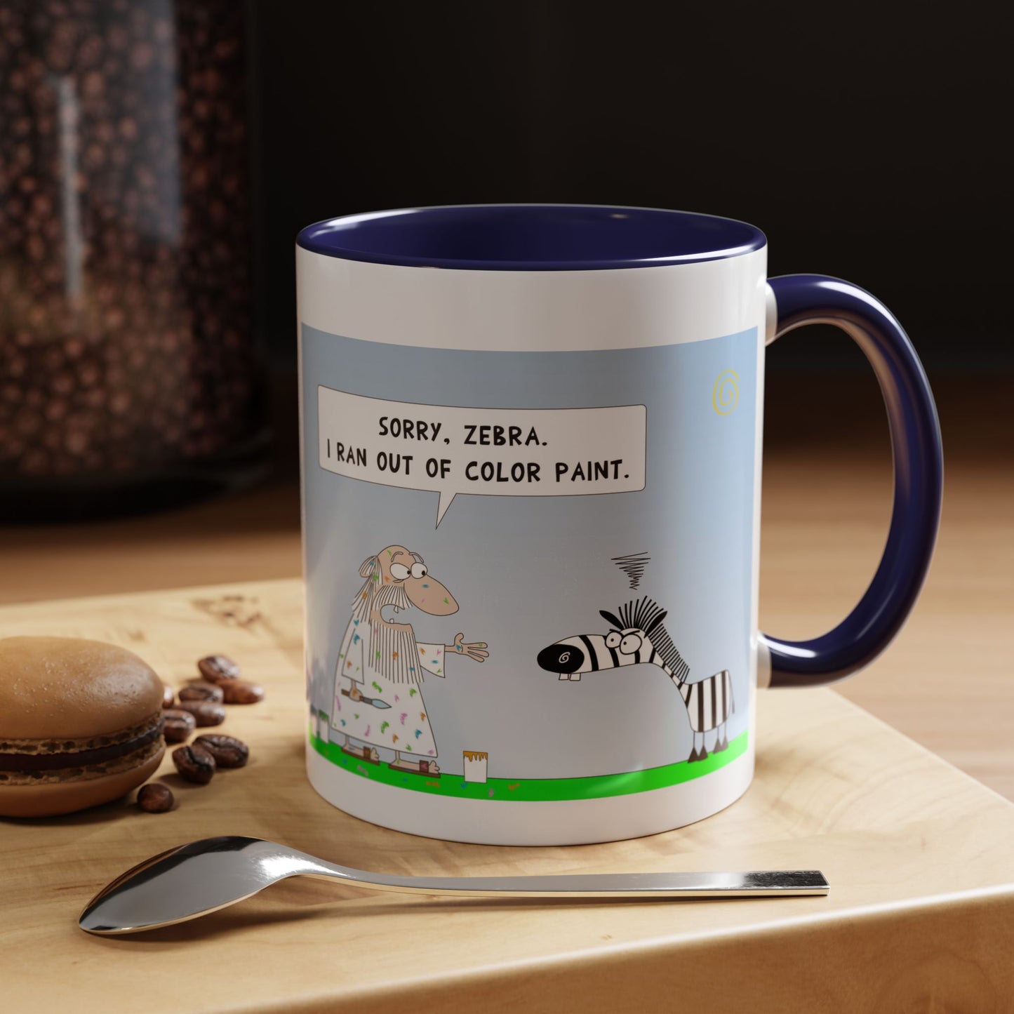The Day God Became An Artist And Painted Zebra's Black And White Stripes Accent Coffee Mug 11oz