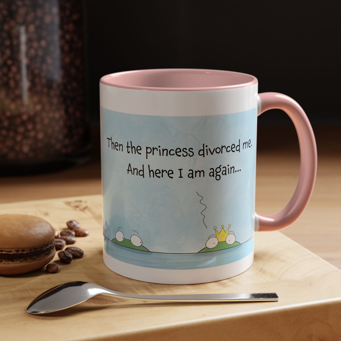 The Divorce The Frog Prince And The Princess Kiss Fairy Tale Cartoon Accent Mug 11oz