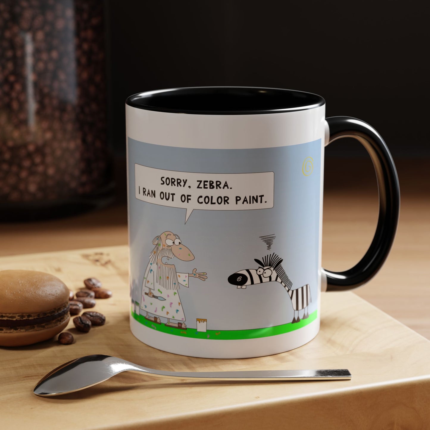 The Day God Became An Artist And Painted Zebra's Black And White Stripes Accent Coffee Mug 11oz