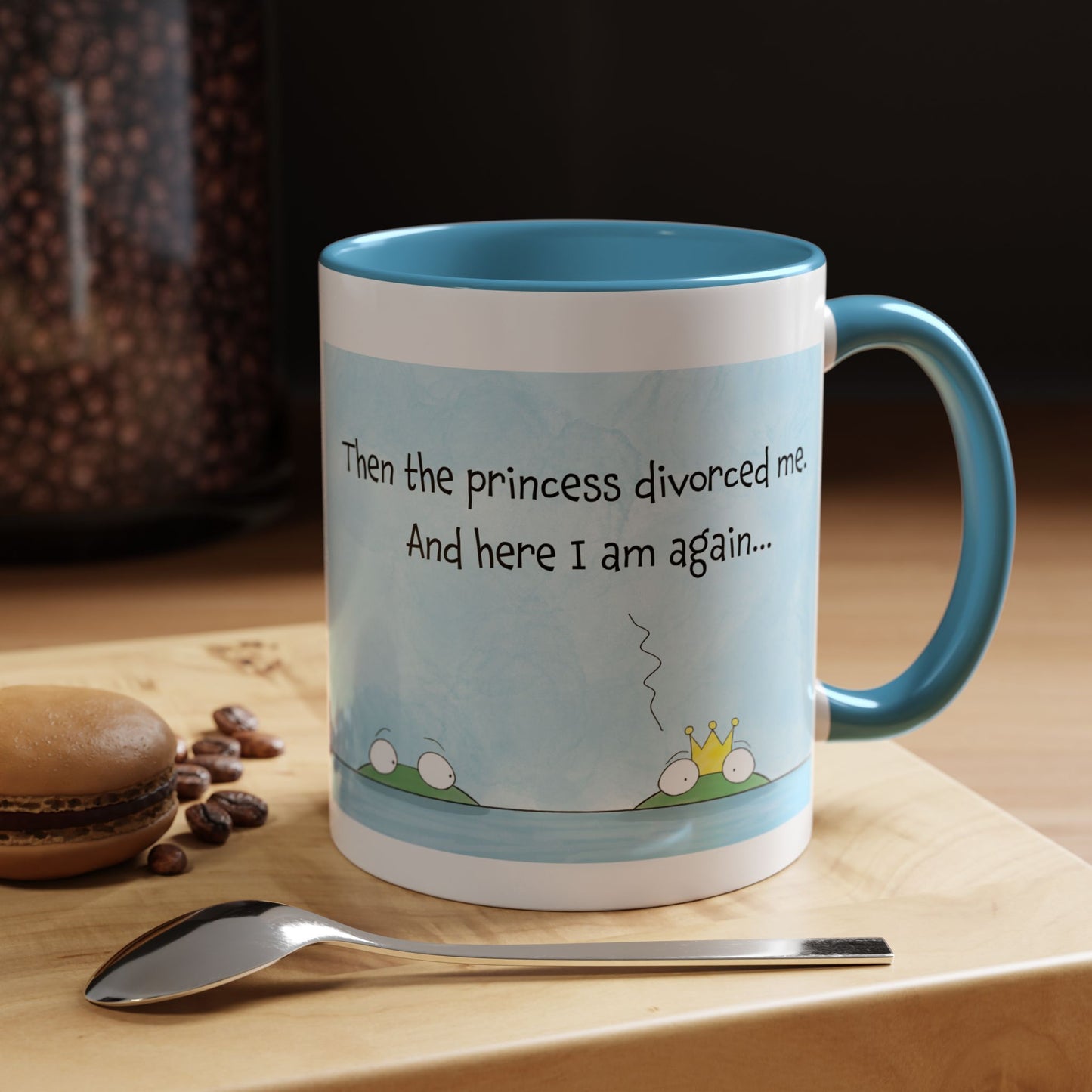 The Divorce The Frog Prince And The Princess Kiss Fairy Tale Cartoon Accent Mug 11oz