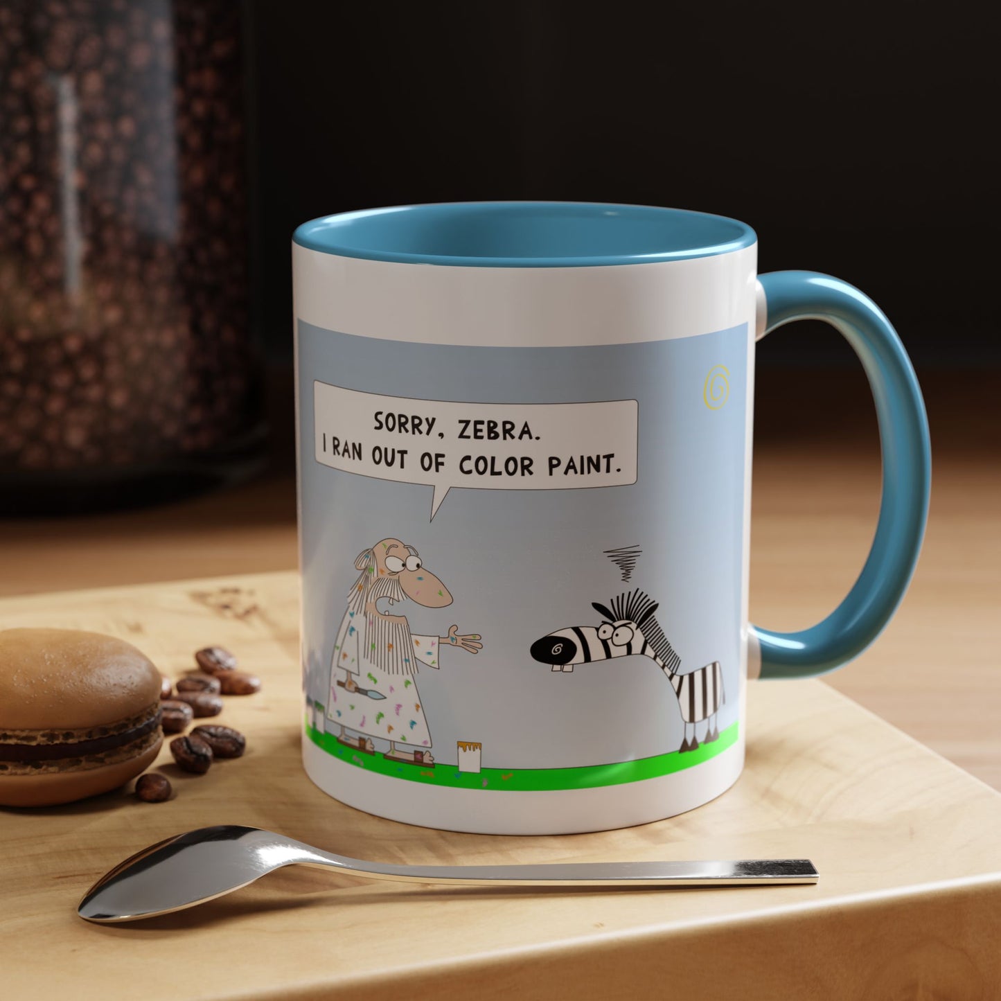 The Day God Became An Artist And Painted Zebra's Black And White Stripes Accent Coffee Mug 11oz