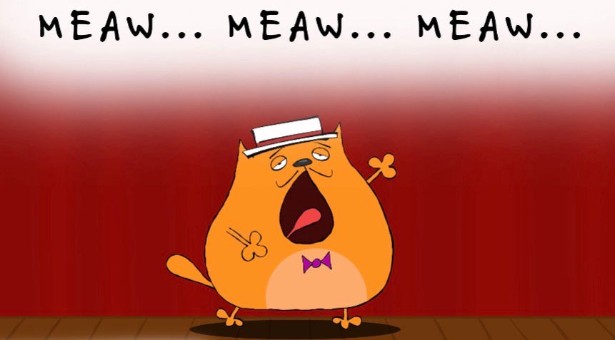 Funny Orange Cat Is Singing You Make My Life A Beautiful Melody Love Song In A Cabaret Cute Animal print