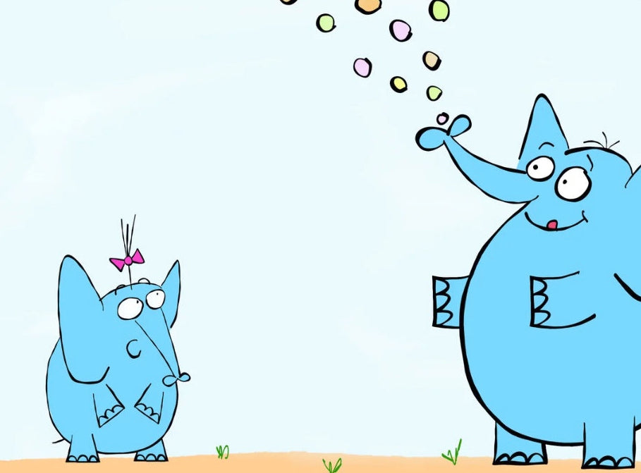 Inspirational Message For Girls And Science With Elephant Dad and Daughter Explaining Learning Math Science high quality print