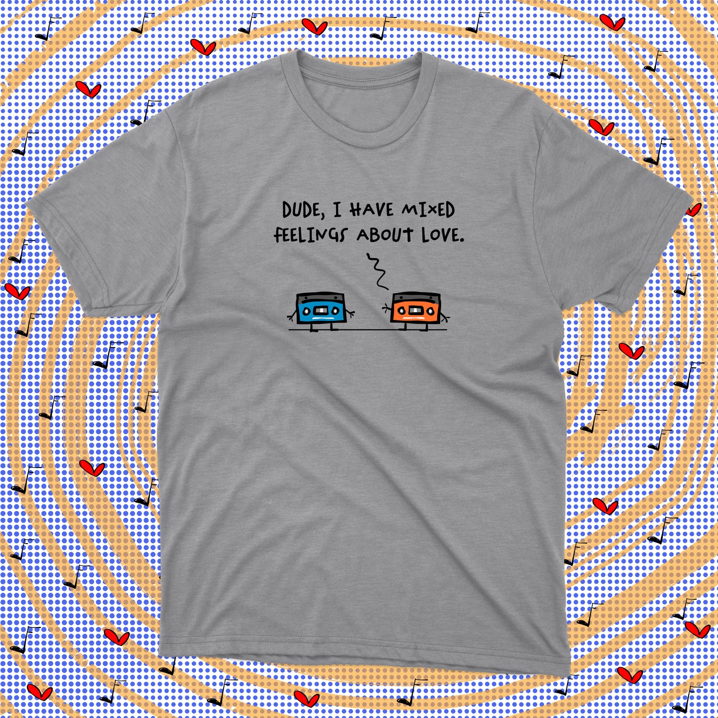 The 2 Funny Cassettes Talking About Mix Tapes And Mixed Feelings About Love Affairs Cotton Tee