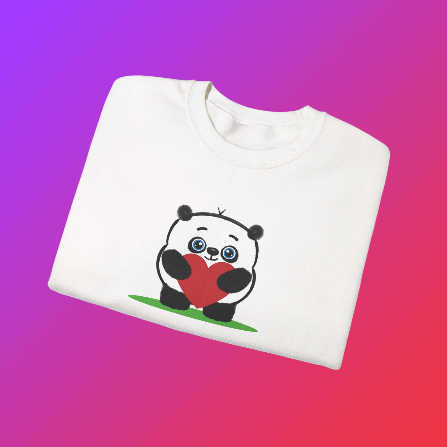 Panda Holding Heart Sweatshirt – Cute Valentine’s Day Cozy Crewneck