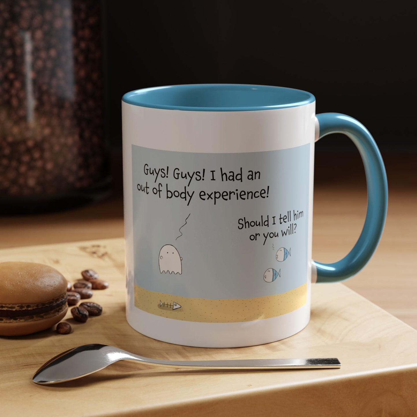 Funny Fish And Out Of Body Experiences Accent Coffee Mug 11oz and 15oz