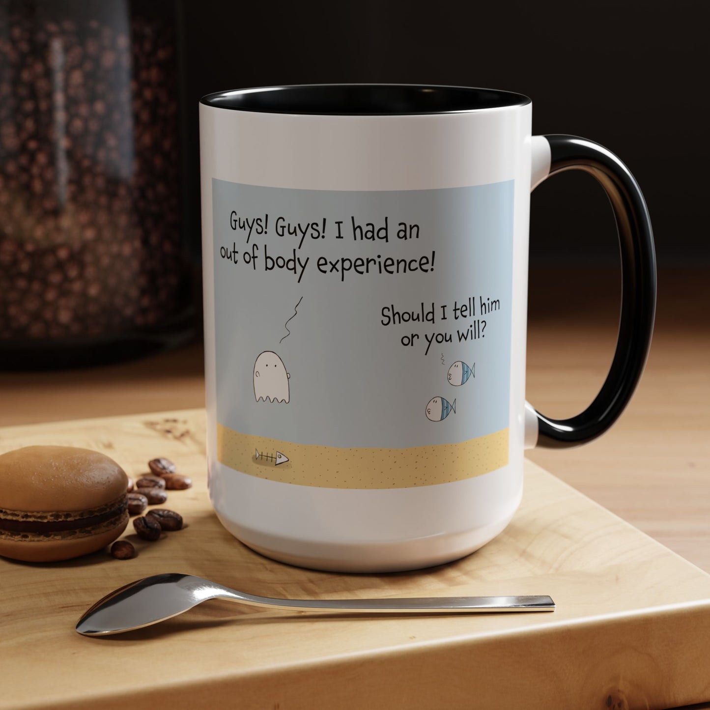 Funny Fish And Out Of Body Experiences Accent Coffee Mug 11oz and 15oz
