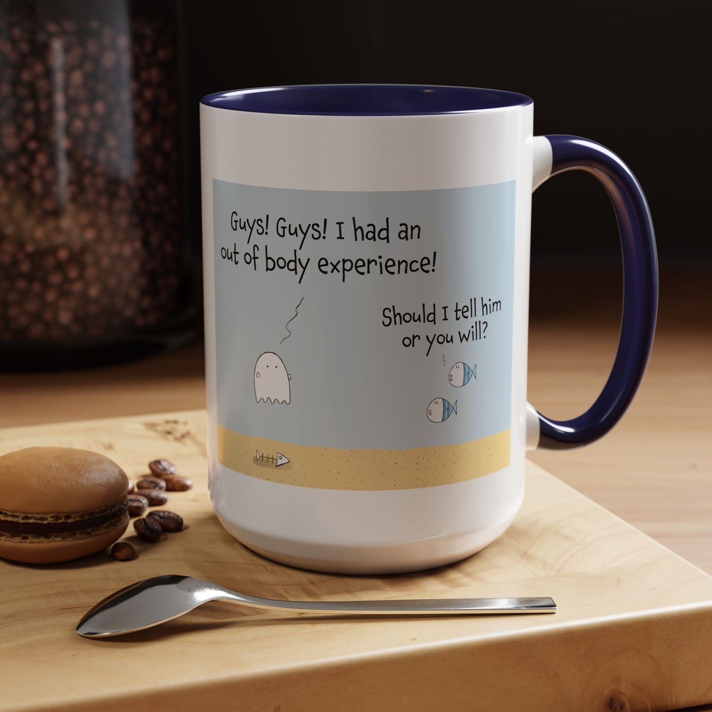 Funny Fish And Out Of Body Experiences Accent Coffee Mug 11oz and 15oz