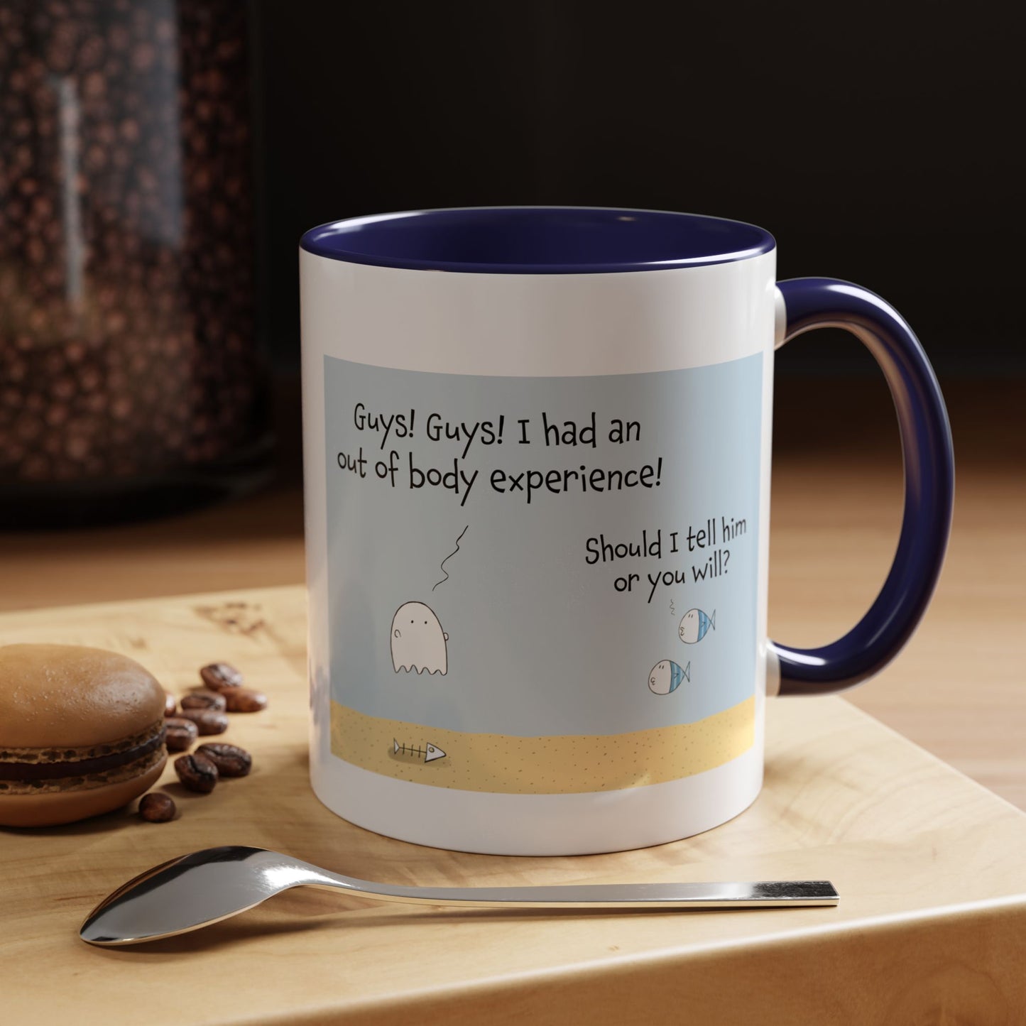 Funny Fish And Out Of Body Experiences Accent Coffee Mug 11oz and 15oz