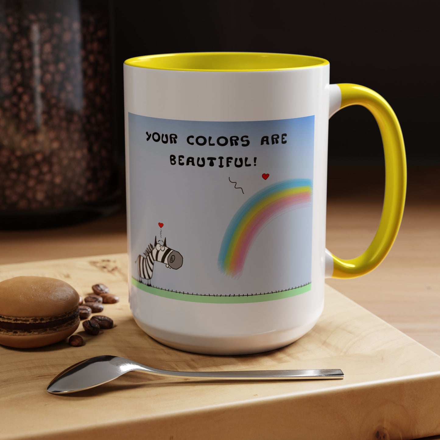 Inspirational Zebra And Rainbow Coffee Mug Accent Mug