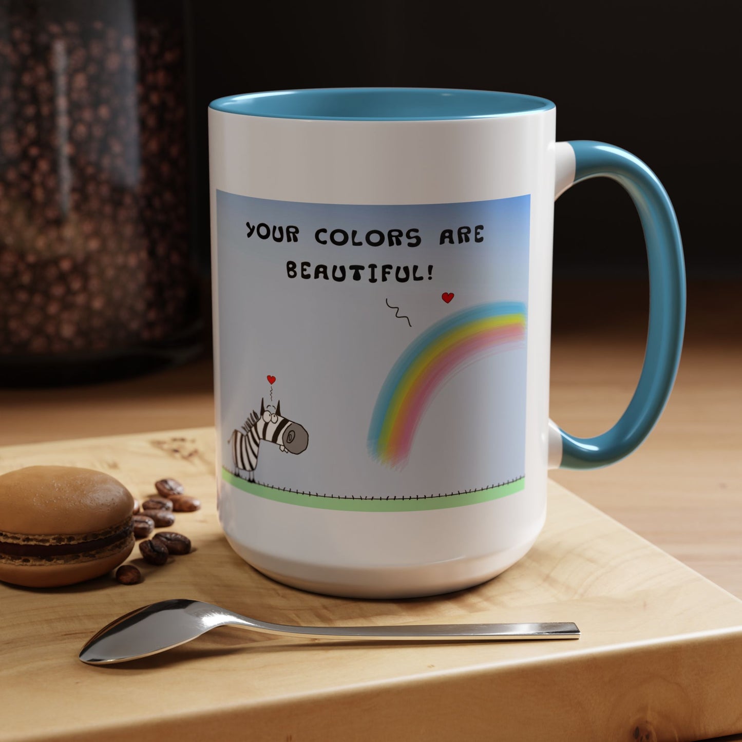 Inspirational Zebra And Rainbow Coffee Mug Accent Mug