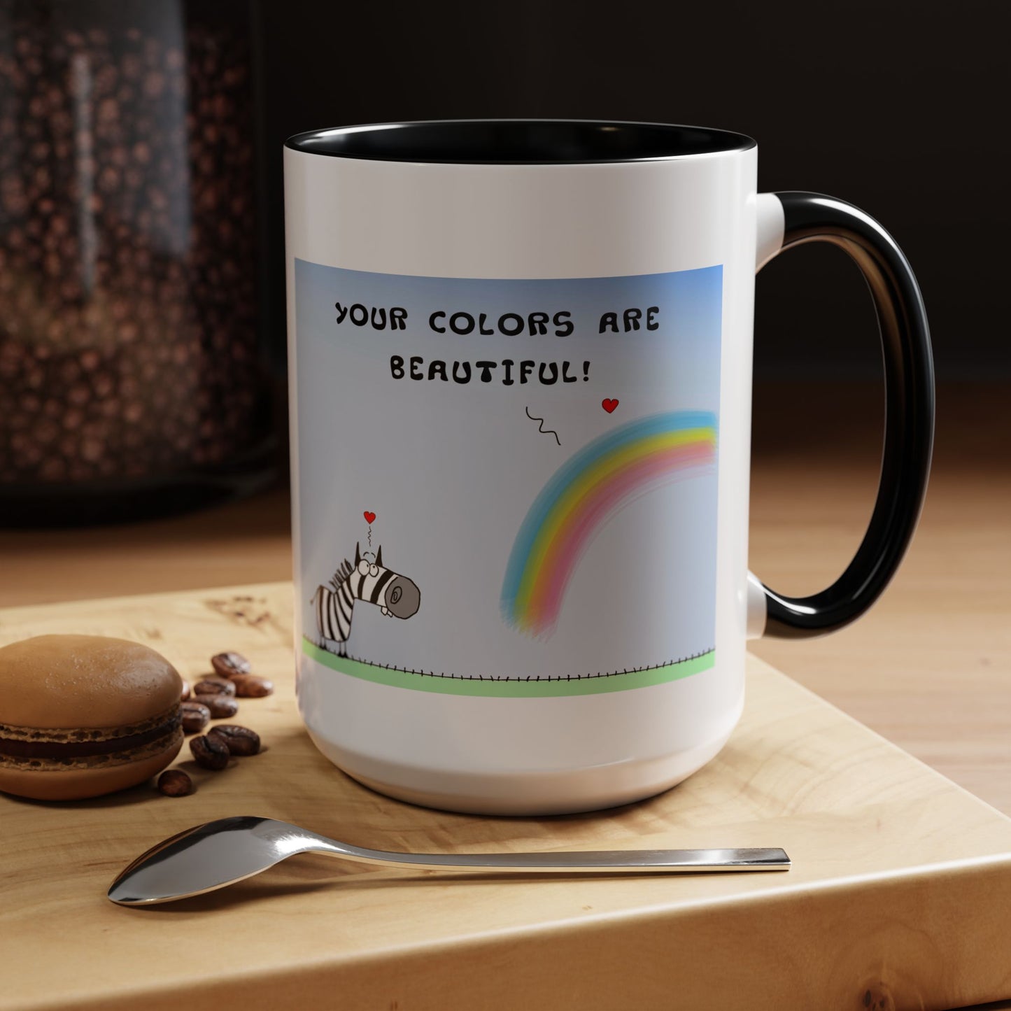 Inspirational Zebra And Rainbow Coffee Mug Accent Mug