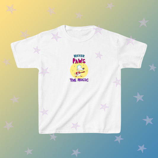 Cute Poodle Playing Rock Music On Guitar Never Pause the Music Song Men's Graphic T-shirt