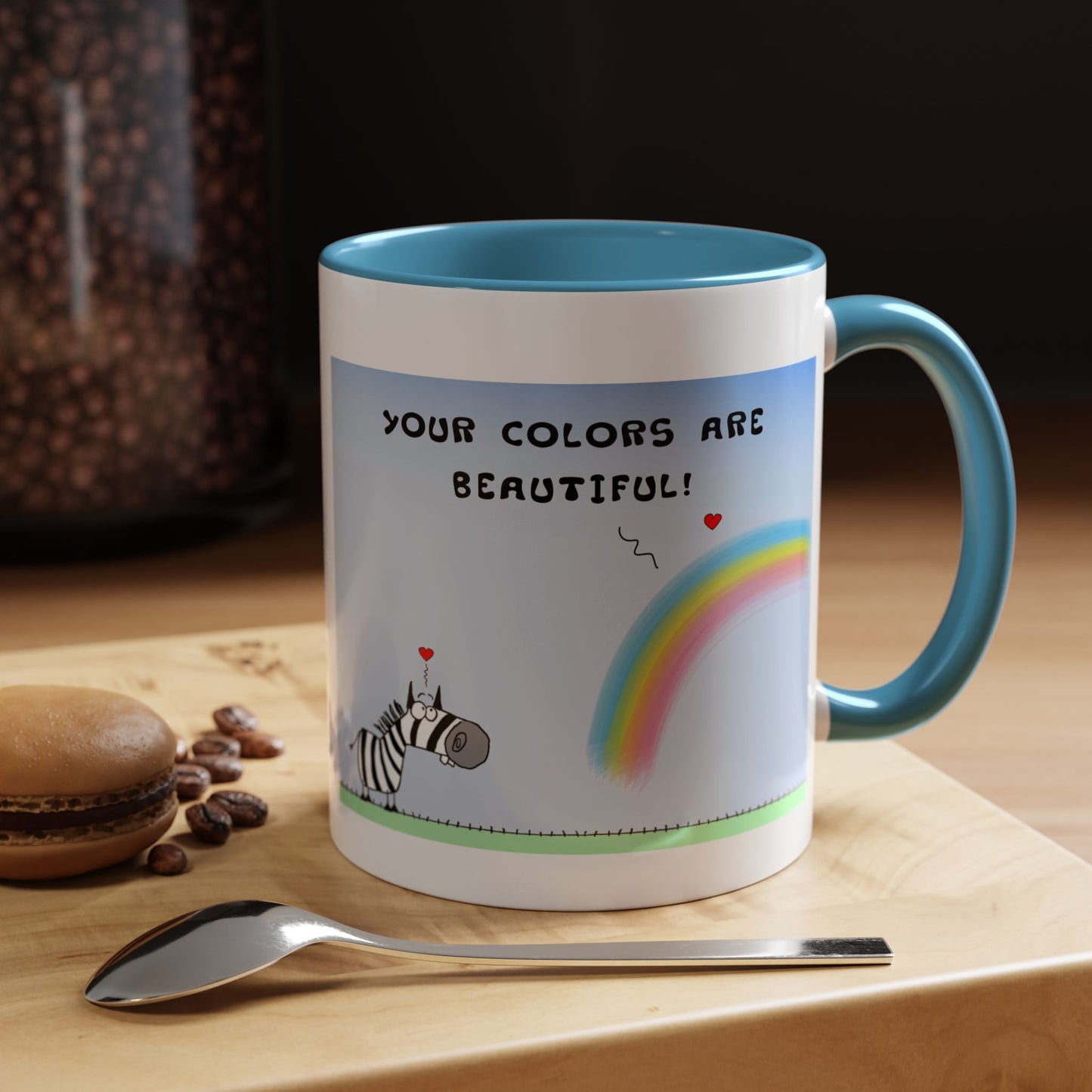 Inspirational Zebra And Rainbow Coffee Mug Accent Mug