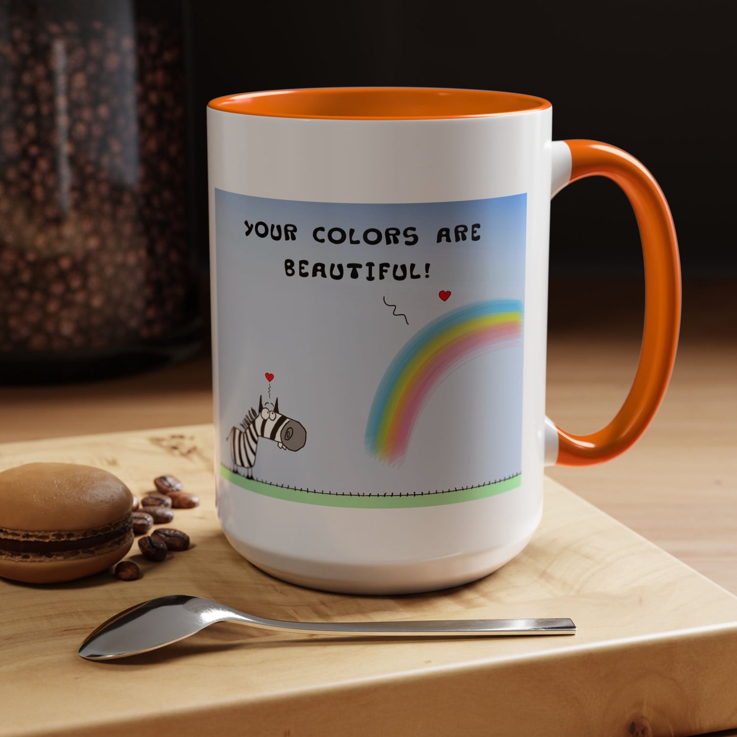 Inspirational Zebra And Rainbow Coffee Mug Accent Mug