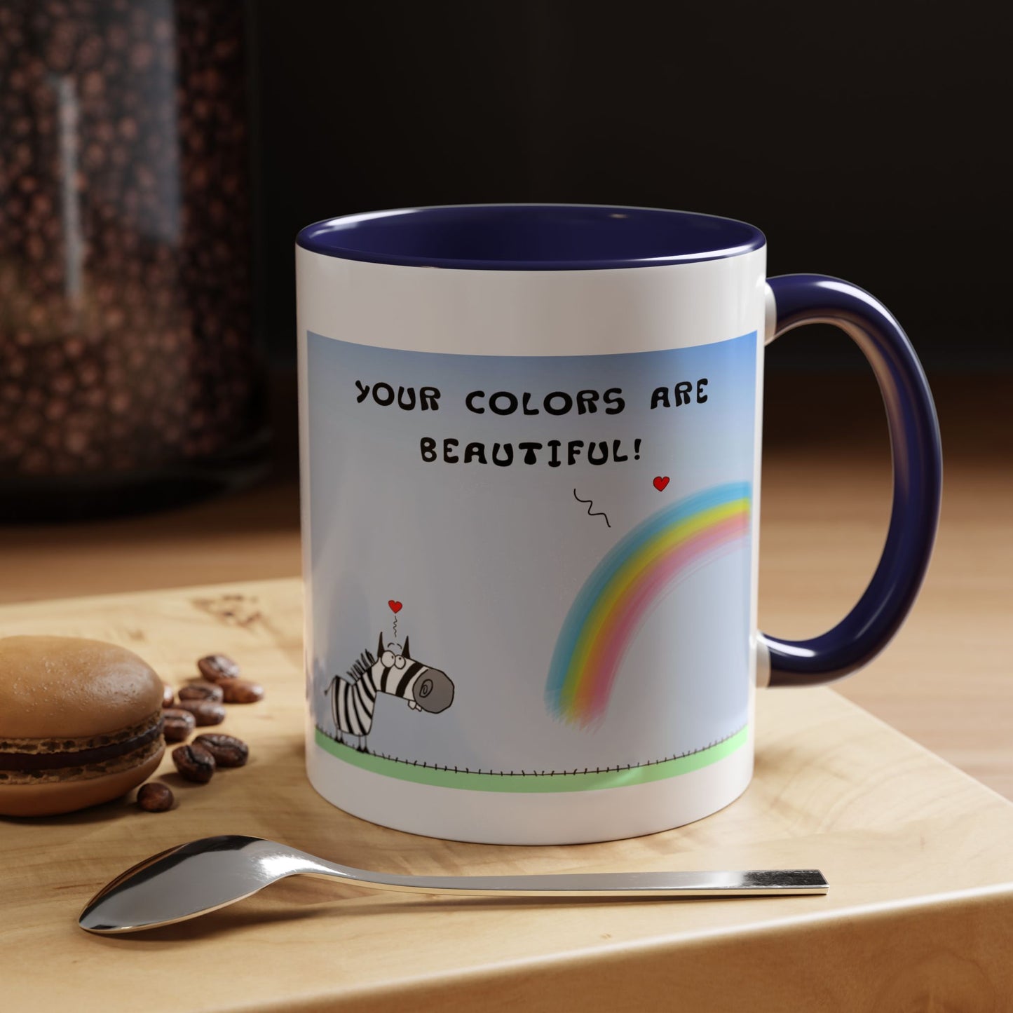 Inspirational Zebra And Rainbow Coffee Mug Accent Mug
