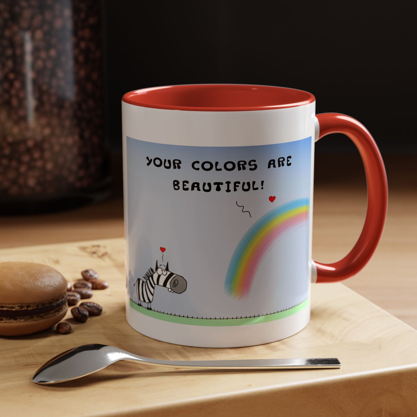 Inspirational Zebra And Rainbow Coffee Mug Accent Mug