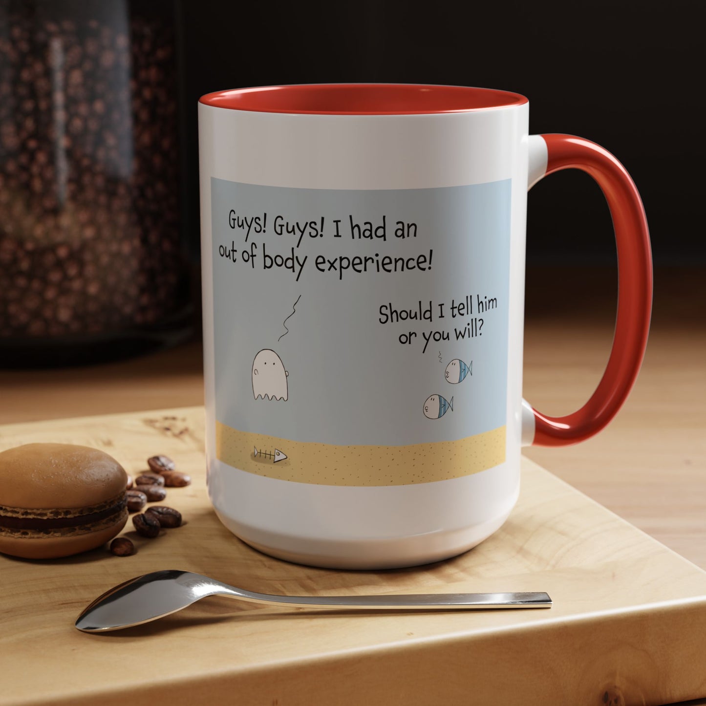Funny Fish And Out Of Body Experiences Accent Coffee Mug 11oz and 15oz