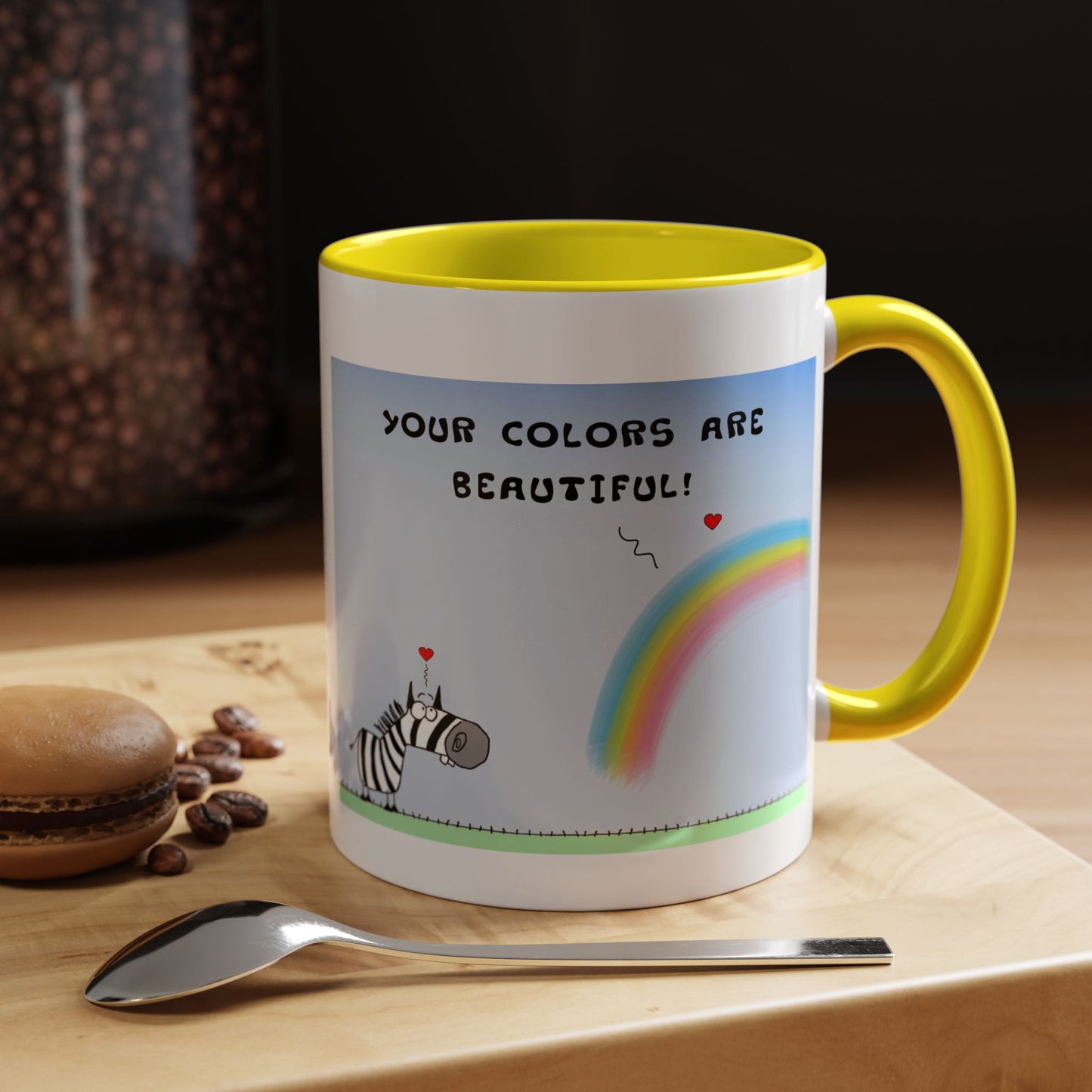 Inspirational Zebra And Rainbow Coffee Mug Accent Mug