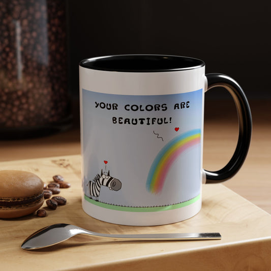 Inspirational Zebra And Rainbow Coffee Mug Accent Mug