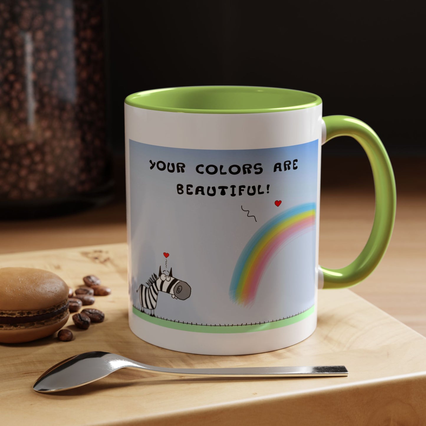 Inspirational Zebra And Rainbow Coffee Mug Accent Mug