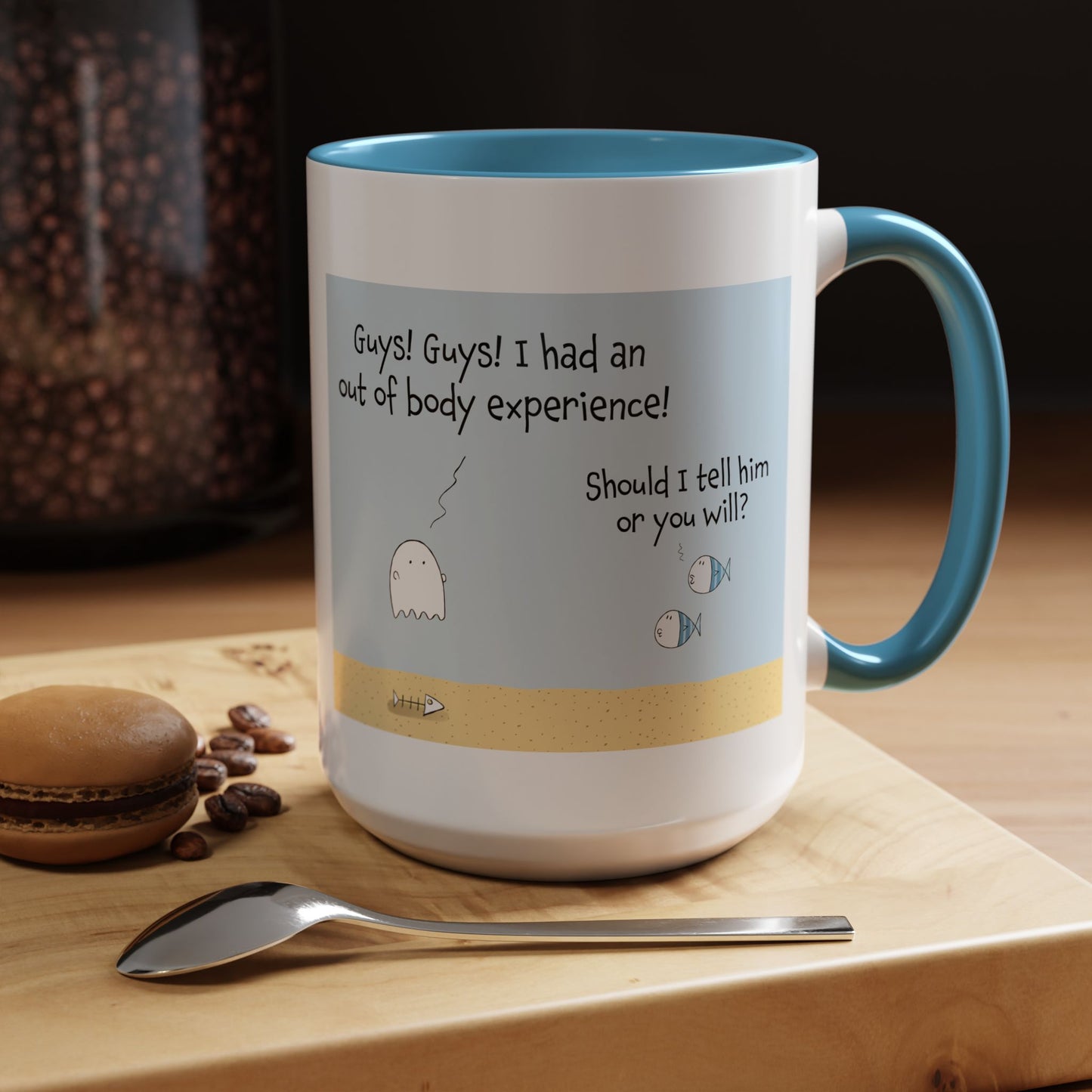 Funny Fish And Out Of Body Experiences Accent Coffee Mug 11oz and 15oz