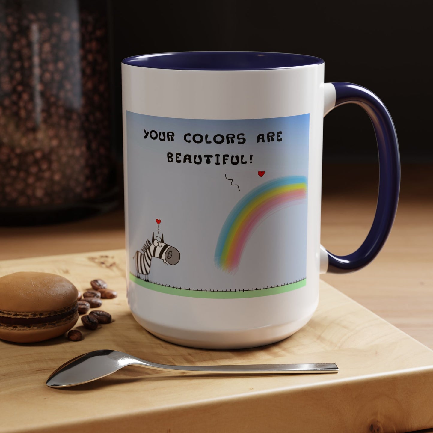 Inspirational Zebra And Rainbow Coffee Mug Accent Mug