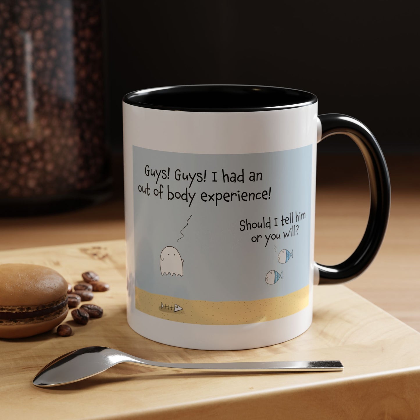 Funny Fish And Out Of Body Experiences Accent Coffee Mug 11oz and 15oz