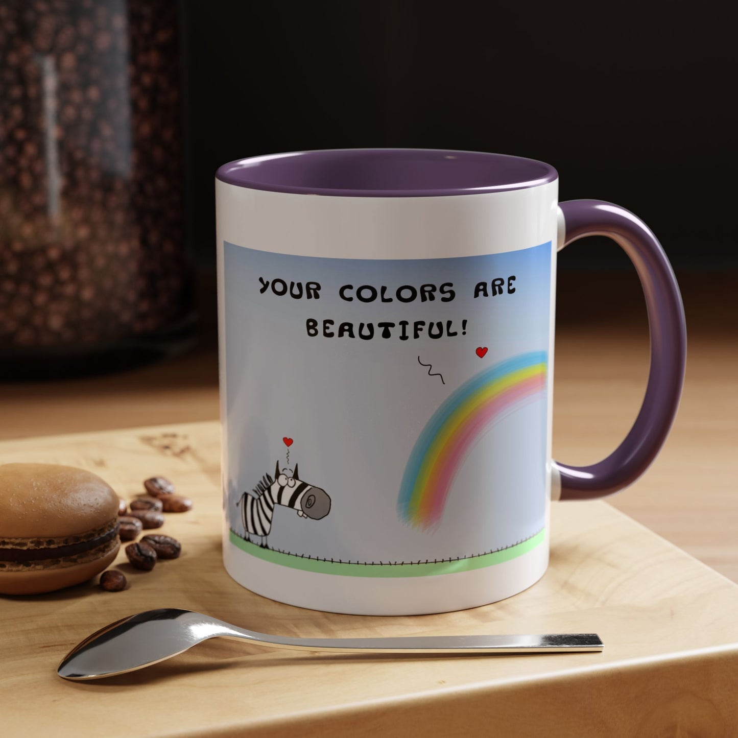Inspirational Zebra And Rainbow Coffee Mug Accent Mug