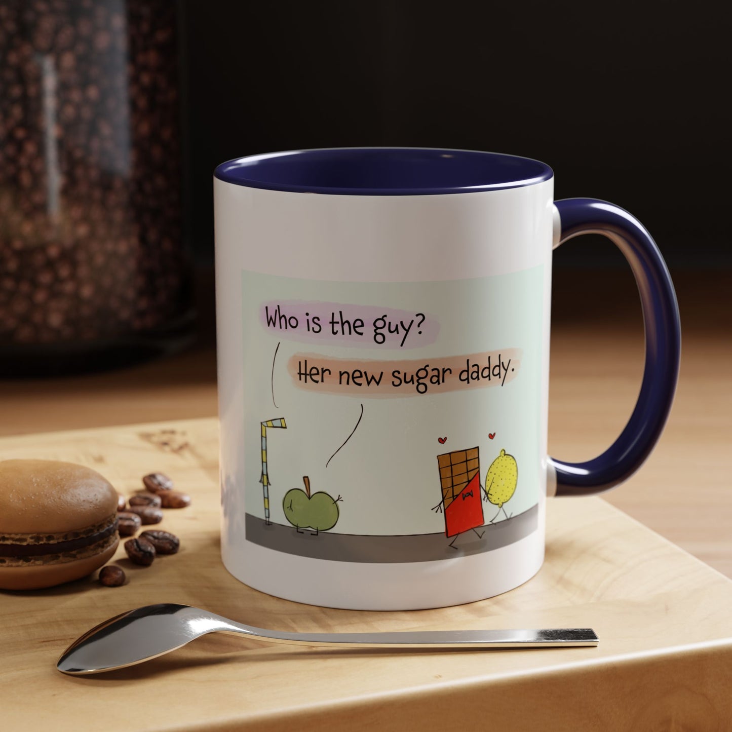 Pun With the Chocolate Sugar Daddy And The Lemon Girlfriend Accent Coffee Mug 11oz