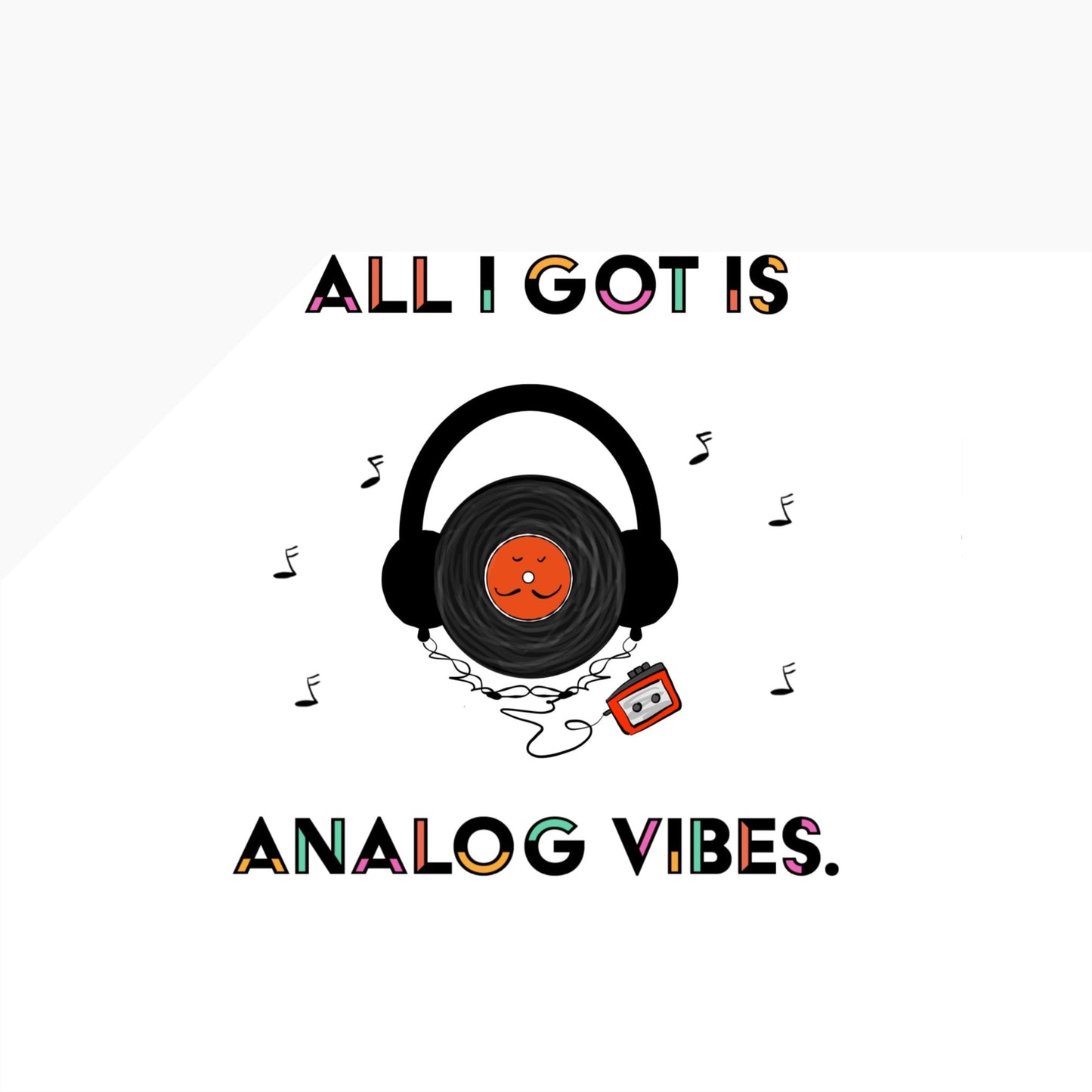 Good Vibes Coffee Mug For Audiophile With A Vinyl And Walkman Cassette Player Cartoon