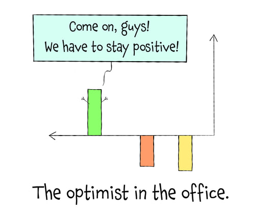 The Optimist In The Office And Positive Attitude pun joke colorful accent coffee mug 11oz and 15oz