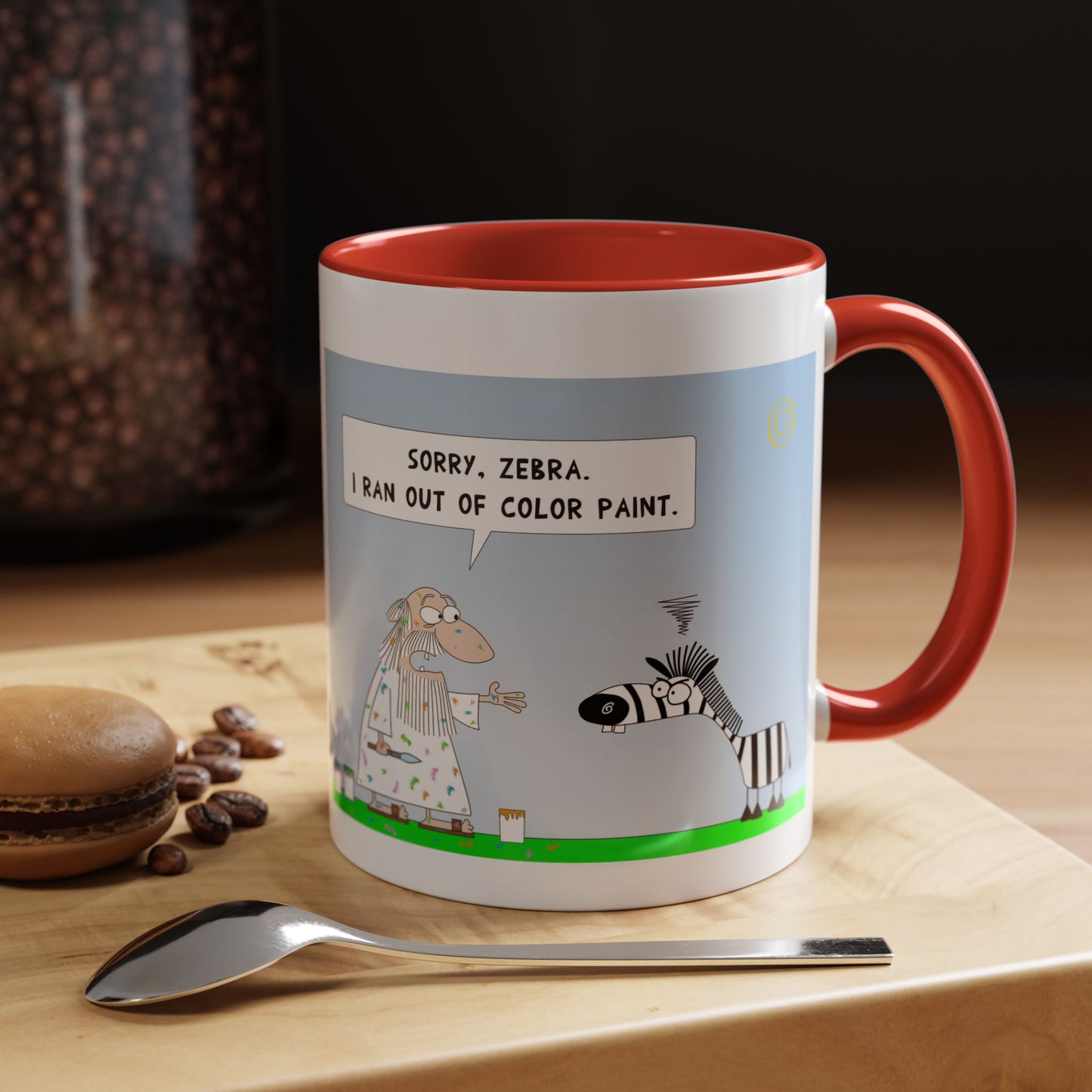 The Day God Became An Artist And Painted Zebra's Black And White Stripes Accent Coffee Mug 11oz