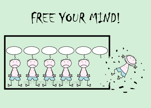 Free Your Mind Positive Attitude In Life Illustration