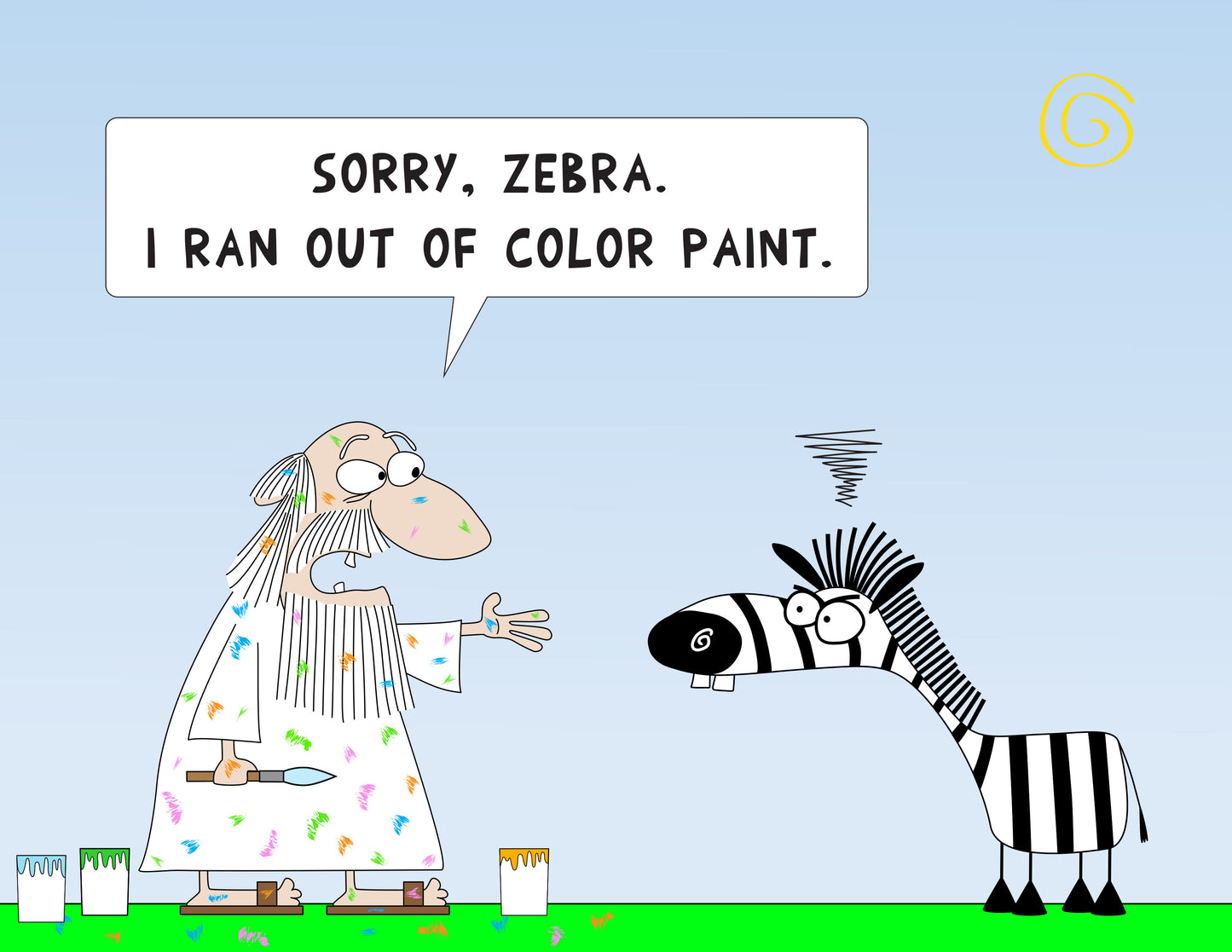 The Day God Became An Artist And Painted Zebra's Black And White Stripes In Heavens funny joke print