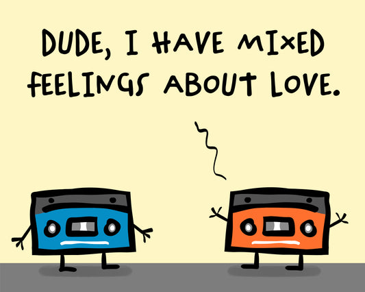 The 2 Funny Cassettes Talking About Mix Tapes And Mixed Feelings About Love Affairs Accented Mug 11oz