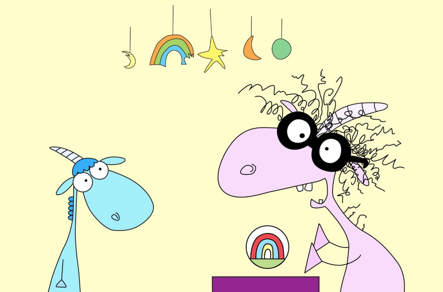 Sarcastic Joke With A Young Unicorn And HR Fortune Teller Career Prospects In A Glue Factory cartoon print