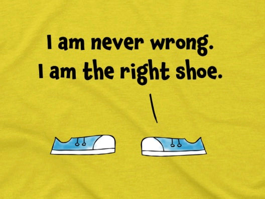 Funny Pun Joke With Converse Sneakers Arguing Who Is Right And Wrong Cotton T-Shirt For Teenage Boys