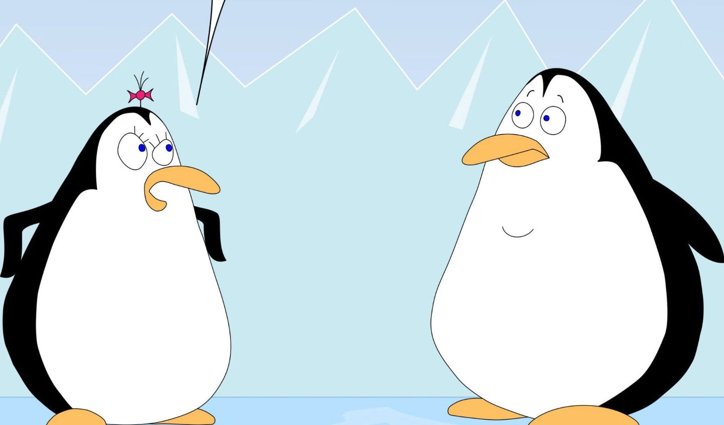 Funny Cartoon About Global Warming Husband And Wife Penguins Are Fighting About Infidelity joke print