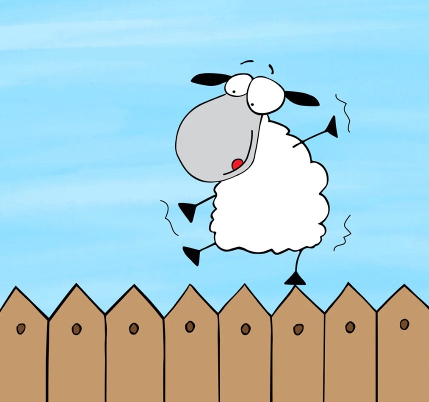 Epilepsy Awareness Campaign With A Cute Sheep Walking On A Fence fine art print