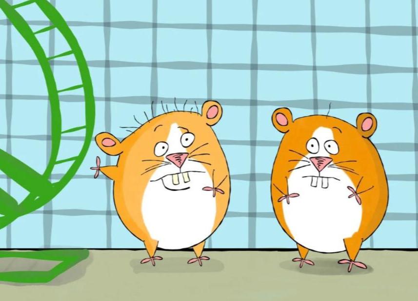 Cartoon With Funny Hamsters In The Shrink Office and The Ferris Wheel Cartoon Print