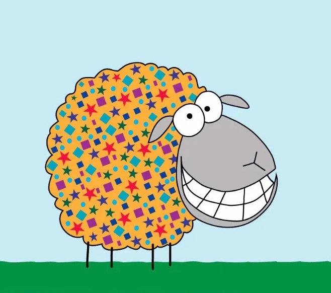 Funny Illustration Of Two Sheep In Color With Inspirational Message Be Unique Print For Boys Room