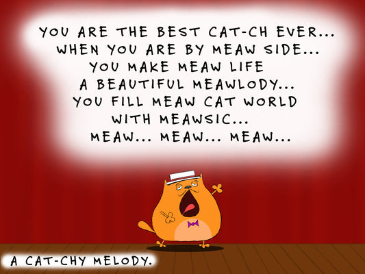 Funny Orange Cat Is Singing You Make My Life A Beautiful Melody Love Song In A Cabaret Cute Animal print