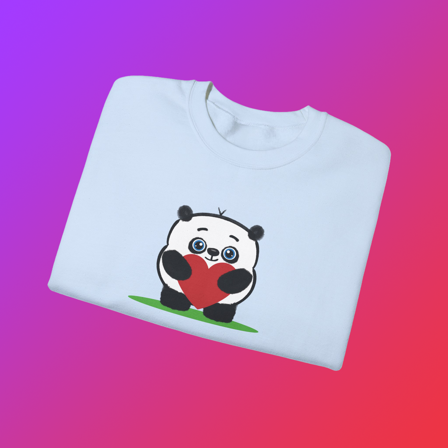 Panda Holding Heart Sweatshirt – Cute Valentine’s Day Cozy Crewneck