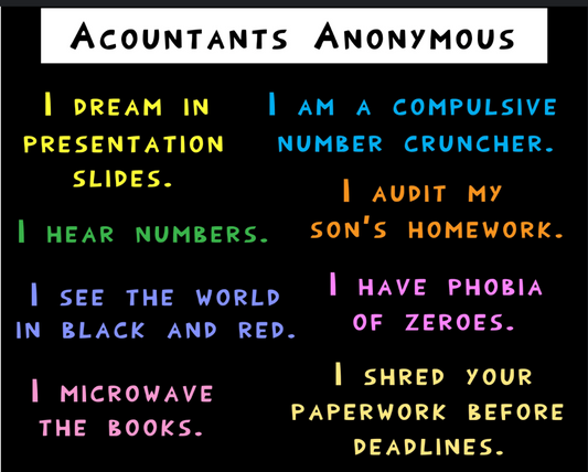 Funny Joke About Accountants Meeting Monthly Reports By Number Crunchers Cooking The Books cartoon print